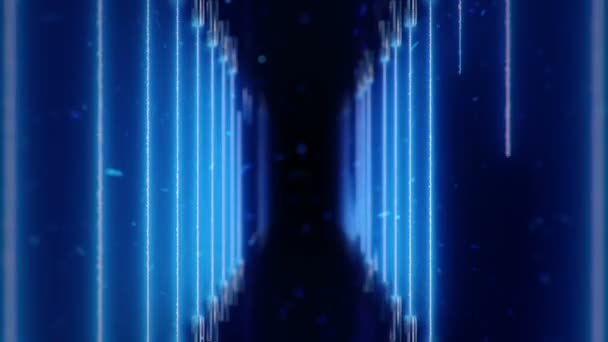 Абстрактний Фон Анімацією Літаючих Неонових Сяючих Смуг Анімація Безшовної Петлі — стокове відео