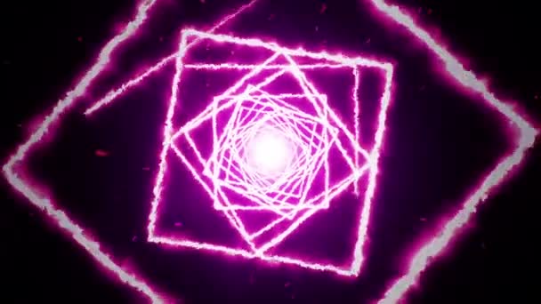 Fond abstrait en volant dans un tunnel à partir de formes carrées de feu. Animation de boucle transparente .