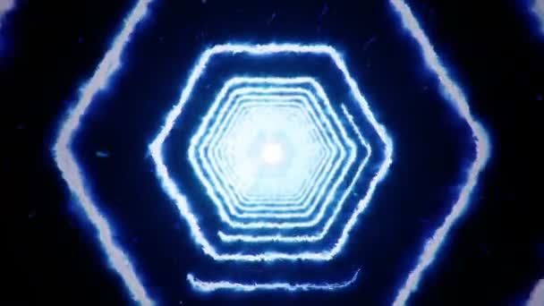 Абстрактний Фон Польотом Тунель Шестикутних Форм Вогню Анімація Безшовної Петлі — стокове відео