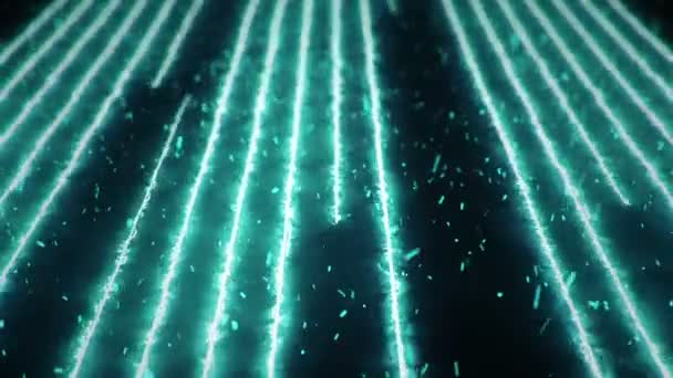 Fond Abstrait Avec Des Lignes Des Lasers Néon Des Particules — Video