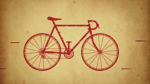 Animación Bicicleta Paseo Rápido Estilo Dibujo Animación Estilo Stop Motion — Vídeo de stock