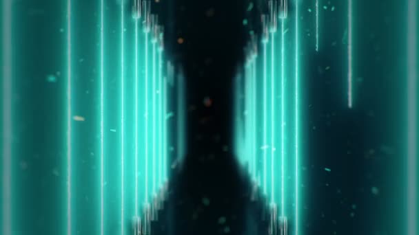 Abstract Background Flying Camera Corridor Tunnel Plasma Stripes Energy Beams — Stock Video