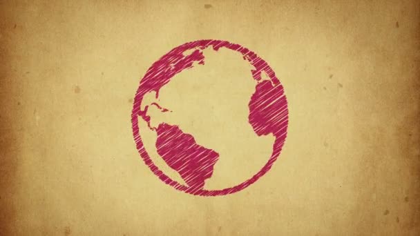 Animation Des Globus Symbols Animation Einer Nahtlosen Schleife — Stockvideo