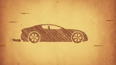 Hızlı araba animasyonu. Kusursuz döngünün animasyonu.