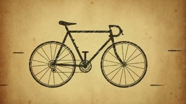 Animación Bicicleta Paseo Rápido Estilo Dibujo Animación Estilo Stop Motion — Vídeo de stock