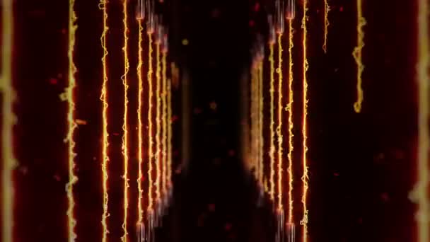 从等离子条纹和能量束进入走廊或隧道的背景 无缝循环动画 — 图库视频影像