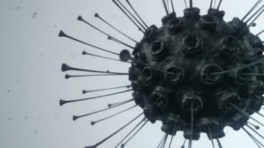 Mikroskop altında bakteri virüsünün derinliği, kusursuz döngü animasyonu