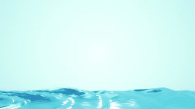 Abstract background with animation waving of blue waterline. Animation of seamless loop