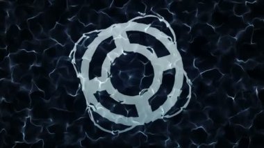 Hedef sembolü olan soyut arkaplan kaya yüzeyinde ışık ve ateş parıltılarıyla birlikte taş delik olarak kullanılıyor. Kusursuz döngünün animasyonu.