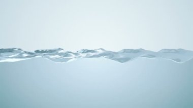 Abstract background with animation waving of blue waterline. Animation of seamless loop