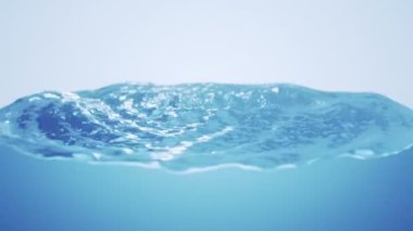Abstract background with animation waving of blue waterline. Animation of seamless loop