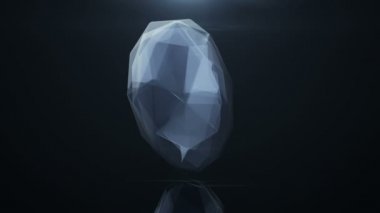 Kristal kalbin animasyon rotasyonu, Sevgililer Günü konsepti, kusursuz döngünün animasyonu 