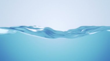Abstract background with animation waving of blue waterline. Animation of seamless loop