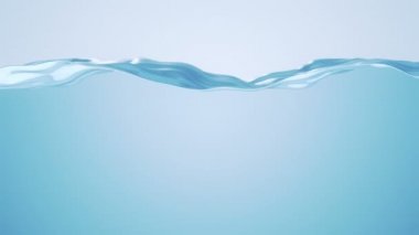 Abstract background with animation waving of blue waterline. Animation of seamless loop