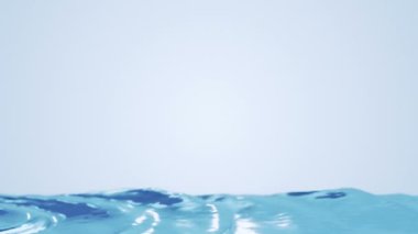 Abstract background with animation waving of blue waterline. Animation of seamless loop