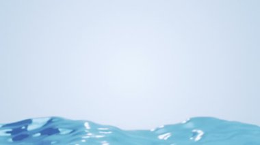 Abstract background with animation waving of blue waterline. Animation of seamless loop