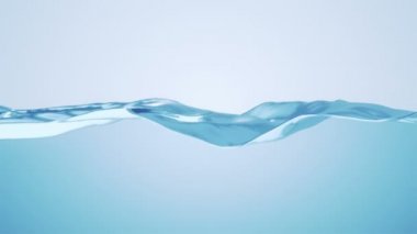 Abstract background with animation waving of blue waterline. Animation of seamless loop
