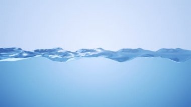 Abstract background with animation waving of blue waterline. Animation of seamless loop