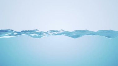 Abstract background with animation waving of blue waterline. Animation of seamless loop