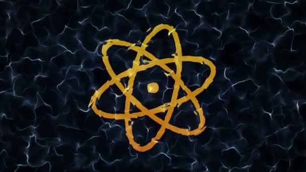Animacja Powolna Rotacja Atomu Szkła Animacja Pętli Płynnej — Wideo stockowe