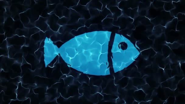 Rotación Animación Símbolo Pescado Animación Bucle Sin Fisuras — Vídeo de stock