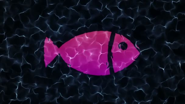 Rotación Animación Símbolo Pescado Animación Bucle Sin Fisuras — Vídeo de stock