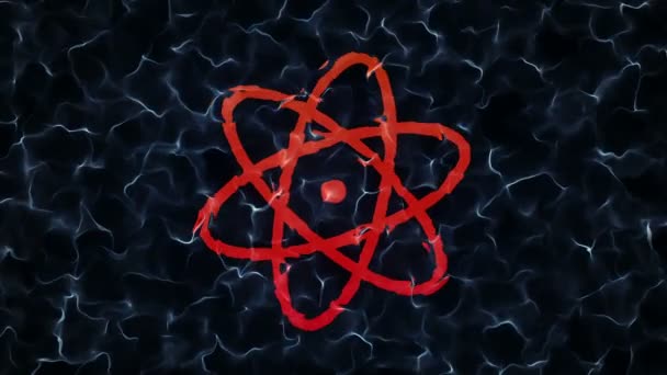 Анімація Повільне Обертання Атома Скла Анімація Безшовної Петлі — стокове відео