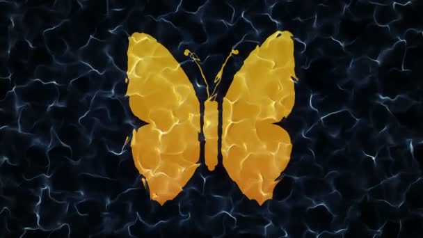 천천히 움직이는 속에서 추상적 나비의 표상입니다 거미막 고리의 애니메이션 — 비디오