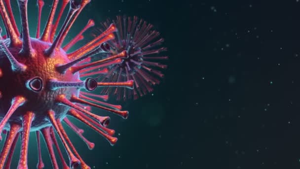 Animacja Wirusa Bakterii Pod Mikroskopem Głębią Animacja Pętli Płynnej — Wideo stockowe