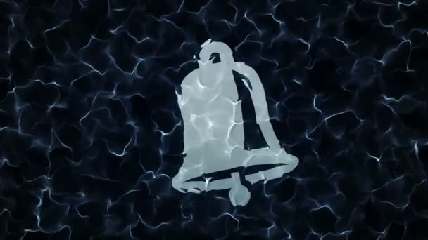 Uçan Parçacıkların Animasyonu Noktalardan Gelen Dünya Haritasıyla Birlikte Karanlık Arka — Stok video