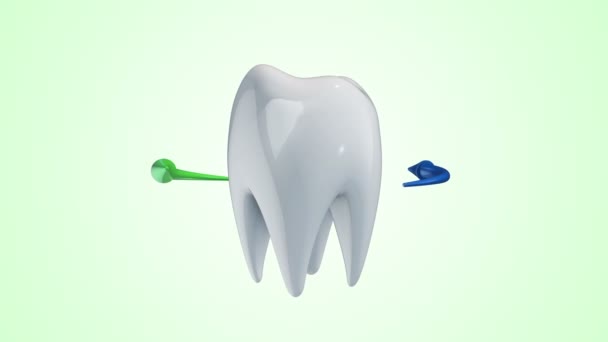 Animation Rotation White Tooth Colorful Arrows Animation Seamless Loop — Stock Video