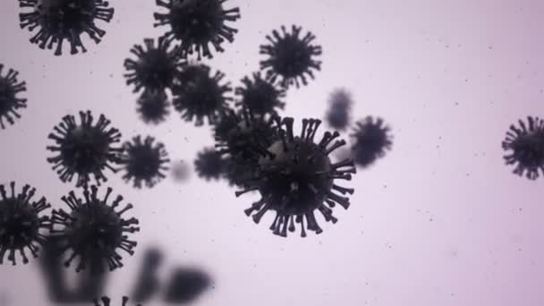 Κινούμενα Σχέδια Ιών Κάτω Από Μικροσκόπιο Βάθος Κινούμενα Σχέδια Αδιάλειπτης — Αρχείο Βίντεο