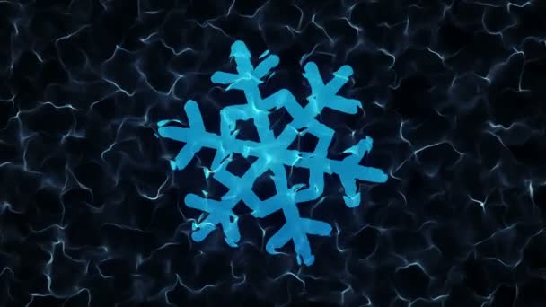 Animatie Van Vliegende Flikkerende Deeltjes Vormen Een Kerstteken Wintervakantie Donkere — Stockvideo