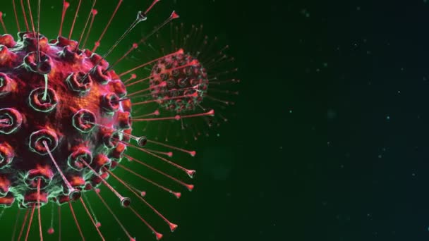 Virüslerin Animasyonu Derinliği Olan Bir Mikroskop Altında Kusursuz Döngünün Animasyonu — Stok video