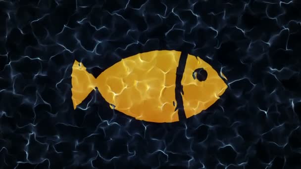 Rotación Animación Símbolo Pescado Animación Bucle Sin Fisuras — Vídeos de Stock