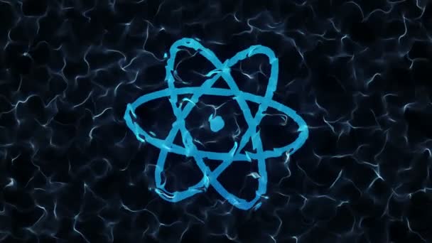 动画使原子从玻璃中缓慢旋转 无缝循环动画 — 图库视频影像