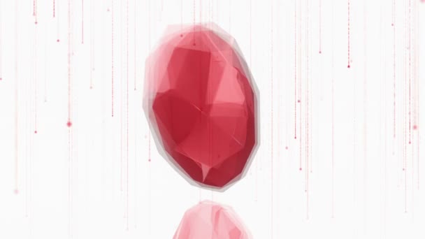 Animation Rotation Des Kristallherzens Konzept Des Valentinstages Animation Einer Nahtlosen — Stockvideo