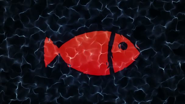 Rotación Animación Símbolo Pescado Animación Bucle Sin Fisuras — Vídeo de stock