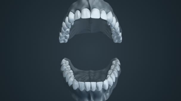 Fond Médical Avec Animation Ouverture Mâchoire Humaine Avec Des Dents — Video