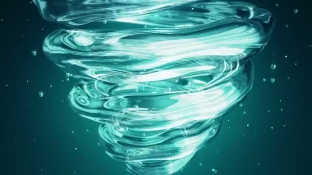 Абстрактный Фон Вихрем Кристально Чистой Воды Анимация Бесшовного Цикла — стоковое видео