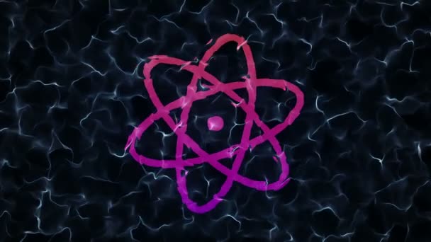 Camdan Atomun Hareketsiz Dönüşü Kusursuz Döngünün Animasyonu — Stok video