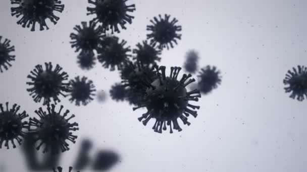 Animación Virus Bajo Microscopio Con Profundidad Animación Bucle Sin Costura — Vídeos de Stock