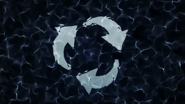 Recycle Pfeil Bewegungs Grafik Animation Mit Dunklem Hintergrund — Stockvideo