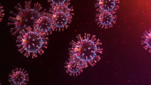 Animatie Van Virussen Onder Microscoop Met Diepte Animatie Van Naadloze — Stockvideo
