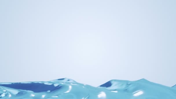 Fond Abstrait Avec Animation Ondulant Ligne Flottaison Bleue Animation Boucle — Video