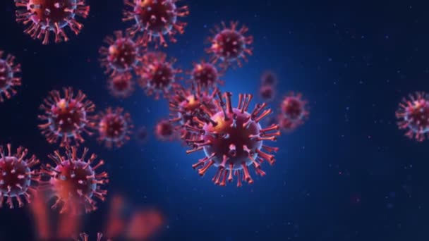 Animace Virů Pod Mikroskopem Hloubkou Animace Bezešvé Smyčky — Stock video