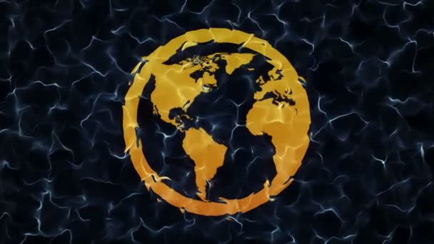 Absztrakt Animáció Lassú Mozgó Vízfelülettel Föld Alatti Földgömb Animációjával Zökkenőmentes — Stock videók