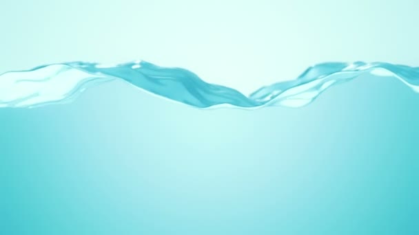 Abstrakter Hintergrund Mit Animiertem Winken Der Blauen Wasserlinie Animation Einer — Stockvideo