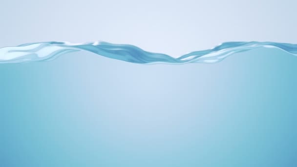 Abstrakter Hintergrund Mit Animiertem Winken Der Blauen Wasserlinie Animation Einer — Stockvideo