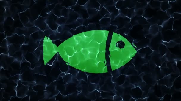 Rotazione Animazione Del Simbolo Del Pesce Animazione Loop Senza Soluzione — Video Stock